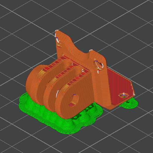 Action camera mount slicer preview